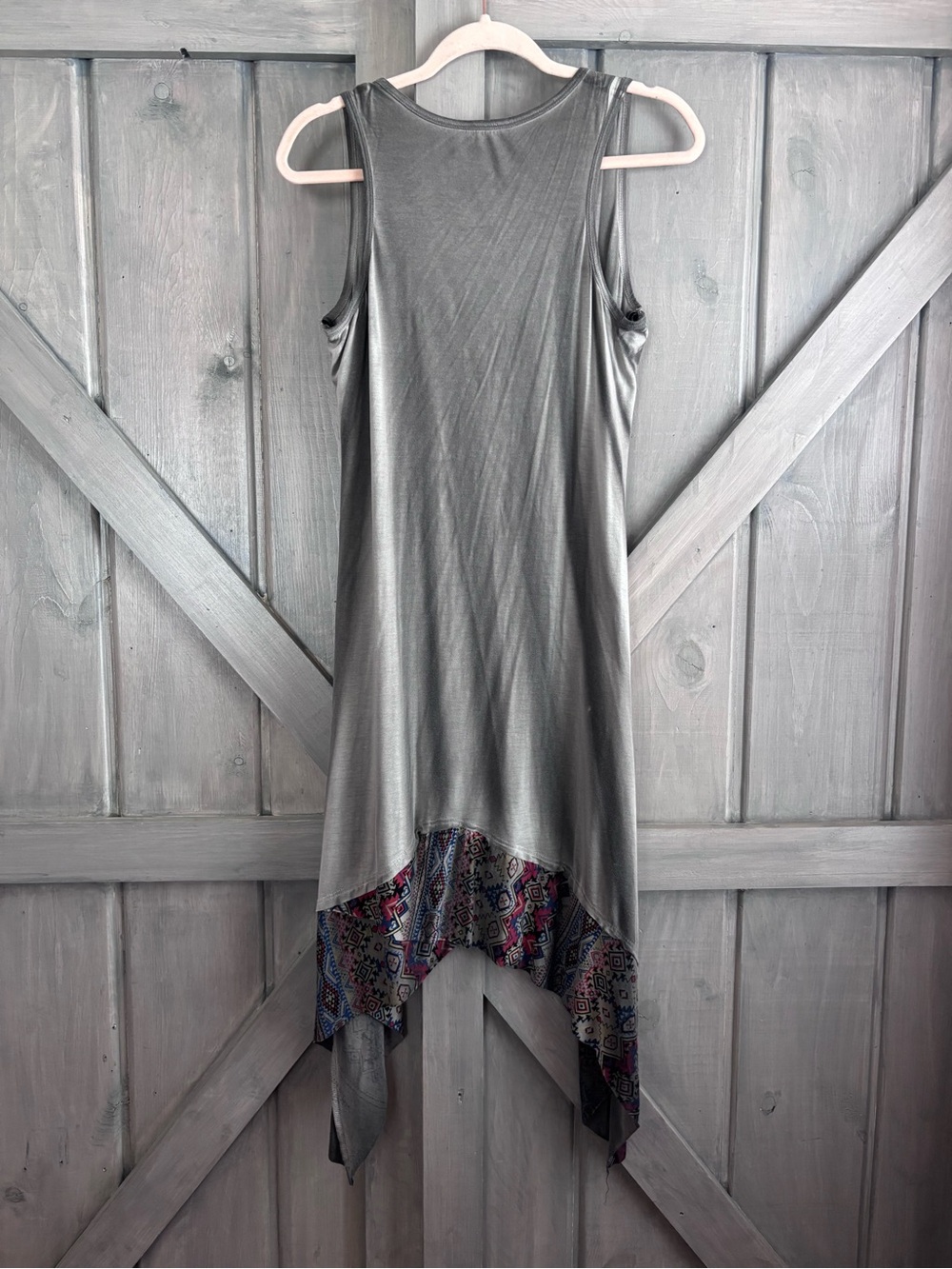 Vocal Western Women's Dress Sharkbite handkerchief hem Paisley Rhinestone large - Picture 6 of 10